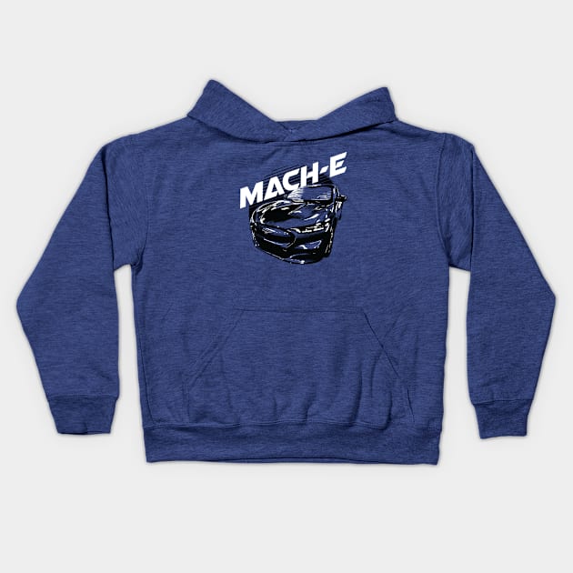 Retro Sun Mustang Mach-E Kids Hoodie by zealology